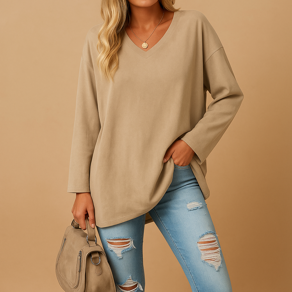 Women's Summer Round Neck Top - Lightweight Cotton Casual Tee - Perfect for Everyday Wear - Ruby Color