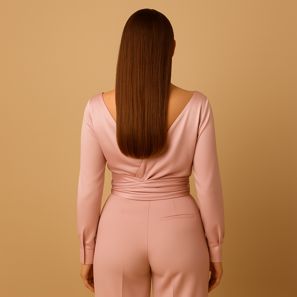 Women's Wrap Blouse with Tie Waist | Lightweight Fabric | Casual or Office Wear