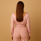 Women's Wrap Blouse with Tie Waist | Lightweight Fabric | Casual or Office Wear