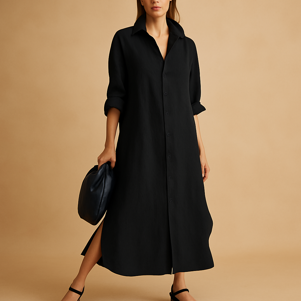 Loose fit hemp shirt dress for women | Clara