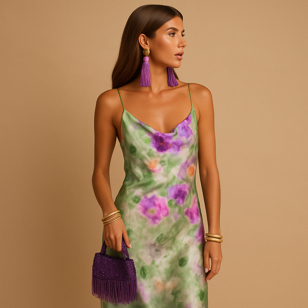 V-neck maxi dress for women | Amara